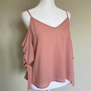 LA Hearts Cold Shoulder Crepe Top